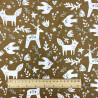 Printed Cotton YIHA Mocha / Gray Sky